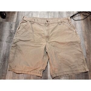 Carhartt B147 LBR Canvas Work Shorts Mens 42 Tan Brown Original Fit Carpenter